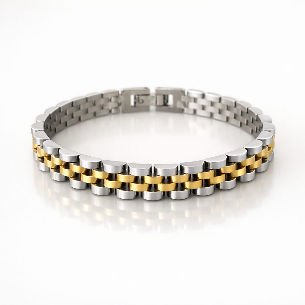 Paslanmaz Rolex Tarzı Premium Çelik Bileklik Unisex