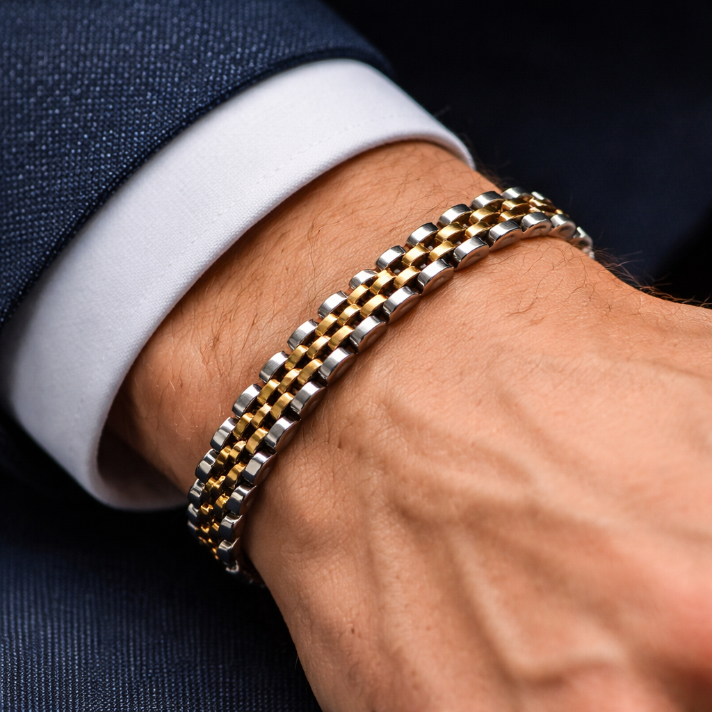Paslanmaz Rolex Tarzı Premium Çelik Bileklik Unisex